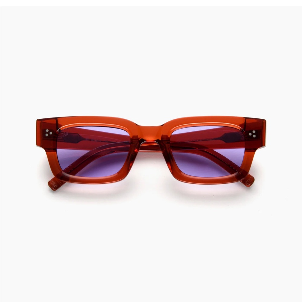 NWT Akila Syndicate Sunglasses RED ACETATE / PURPLE LENS / SILVER HARDWARE